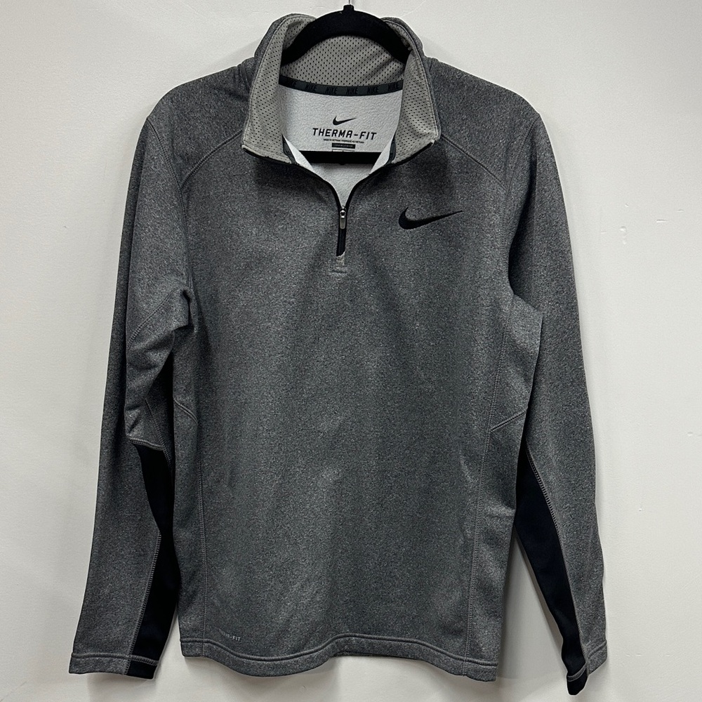 Nike Therma-Fit Black and Gray Performance Jacket 1/4 zip S